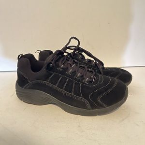 EASY STREET Women's Black Suede Punter Lace-Up Athletic Sneakers SZ 8.5